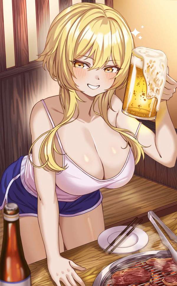 【生中(意味深)】ジョッキでビール飲んでる女子の二次エロ画像【4】