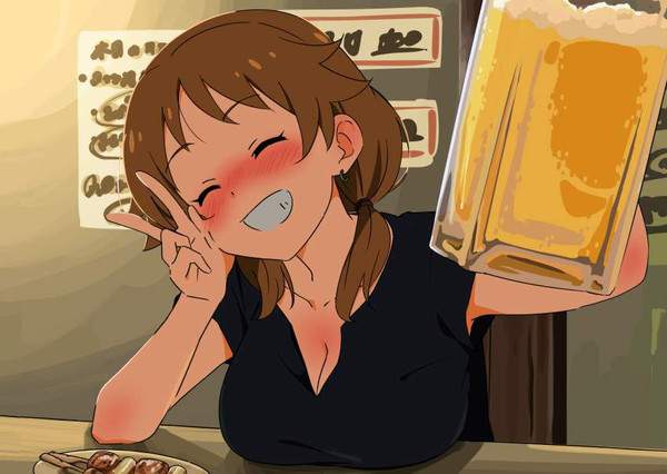 【生中(意味深)】ジョッキでビール飲んでる女子の二次エロ画像【33】