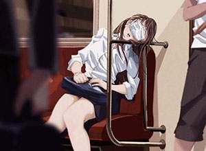【籠原】電車の中で寝てしまっている女子の二次エロ画像【小金井】