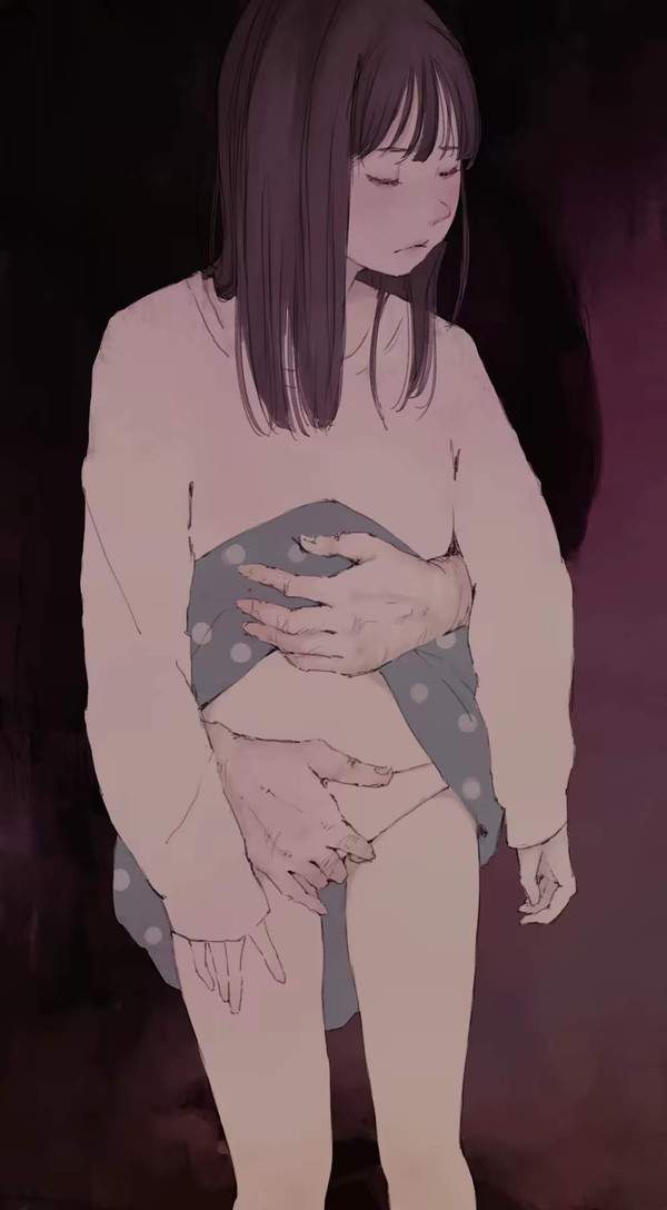 【シミ付きそう】パンツの上からマンコいじられる女子の二次エロ画像【33】