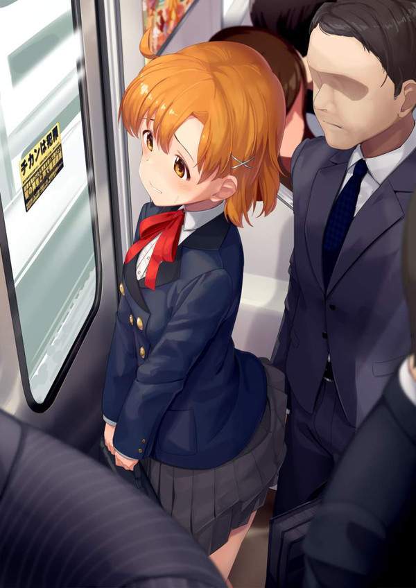 【私は埼京】満員電車で痴漢されてる女子の二次エロ画像【31】