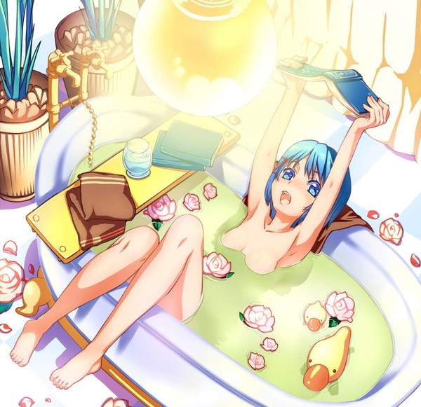 【風呂上りかな？】全裸で本を読む女子達の二次エロ画像【4】