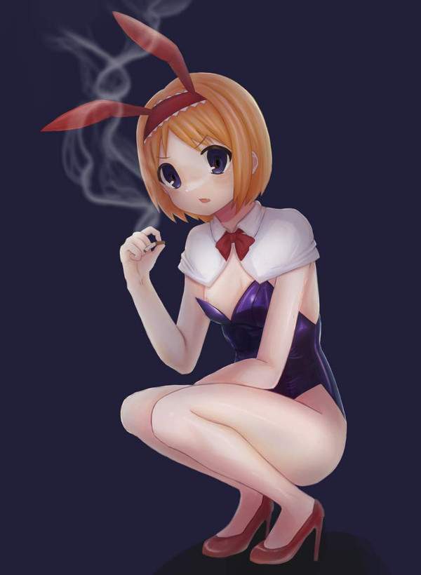 【ヤニカス】ウンコ座りでタバコ吸ってる女子の二次エロ画像【19】