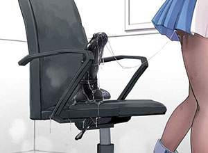 【ながらオナニー】椅子にディルド固定してる女子達の二次エロ画像