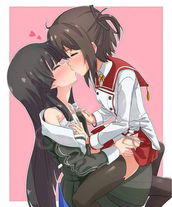 【ﾁｭｯ】女同士でキスしてるJKの二次百合画像【4枚目】