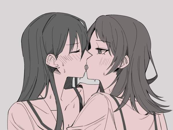 【ﾁｭｯ】女同士でキスしてるJKの二次百合画像【6枚目】