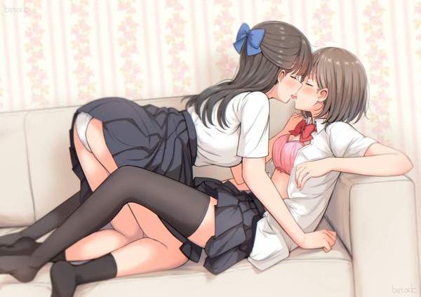 【ﾁｭｯ】女同士でキスしてるJKの二次百合画像【8枚目】