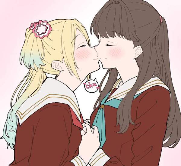 【ﾁｭｯ】女同士でキスしてるJKの二次百合画像【19枚目】