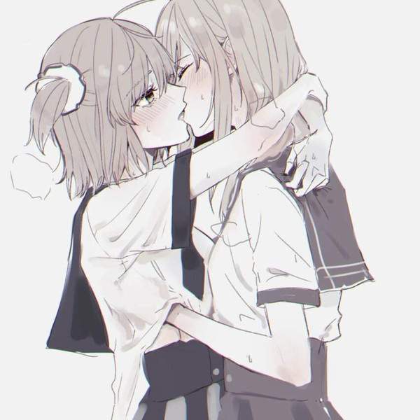 【ﾁｭｯ】女同士でキスしてるJKの二次百合画像【20枚目】