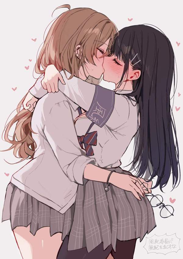 【ﾁｭｯ】女同士でキスしてるJKの二次百合画像【21枚目】