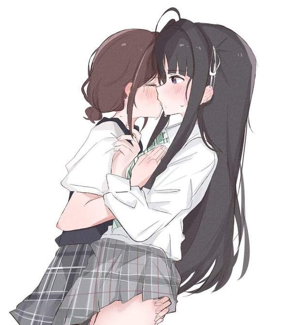 【ﾁｭｯ】女同士でキスしてるJKの二次百合画像【23枚目】