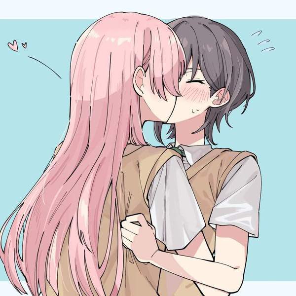 【ﾁｭｯ】女同士でキスしてるJKの二次百合画像【33枚目】