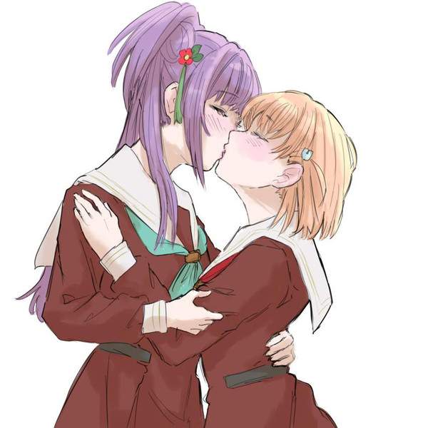 【ﾁｭｯ】女同士でキスしてるJKの二次百合画像【37枚目】