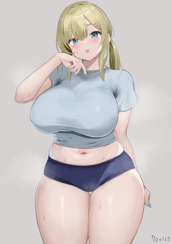 【男子の目線を独り占め】爆乳ブルマ体操服女子の二次エロ画像【13枚目】