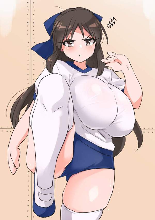 【男子の目線を独り占め】爆乳ブルマ体操服女子の二次エロ画像【14枚目】