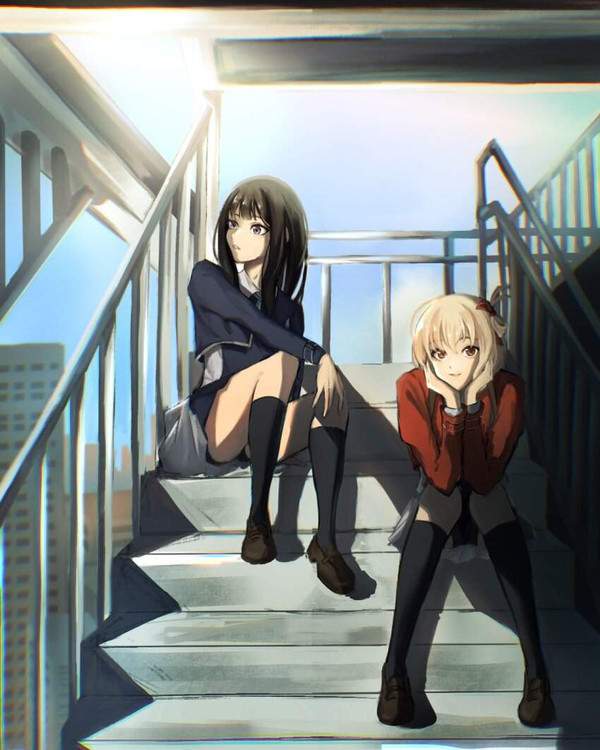 【怪談の日】階段に座ってる女子の二次パンチラ画像【12枚目】