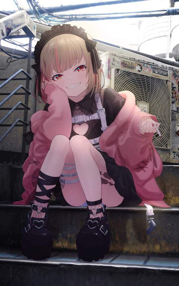 【怪談の日】階段に座ってる女子の二次パンチラ画像【19枚目】