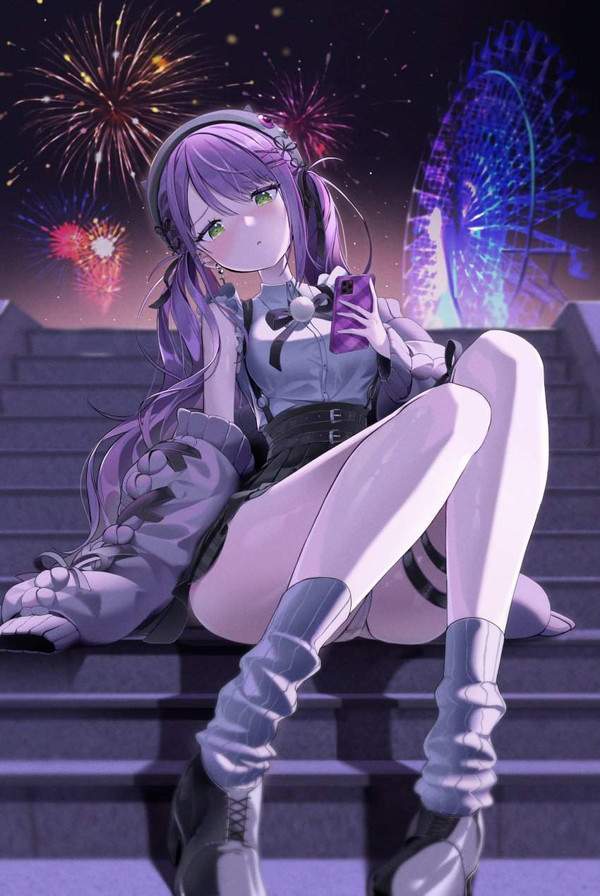 【怪談の日】階段に座ってる女子の二次パンチラ画像【30枚目】