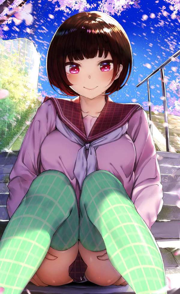 【怪談の日】階段に座ってる女子の二次パンチラ画像【39枚目】