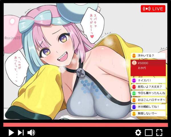 【セリフ付限定】エロ配信してる女子の二次エロ画像【36枚目】