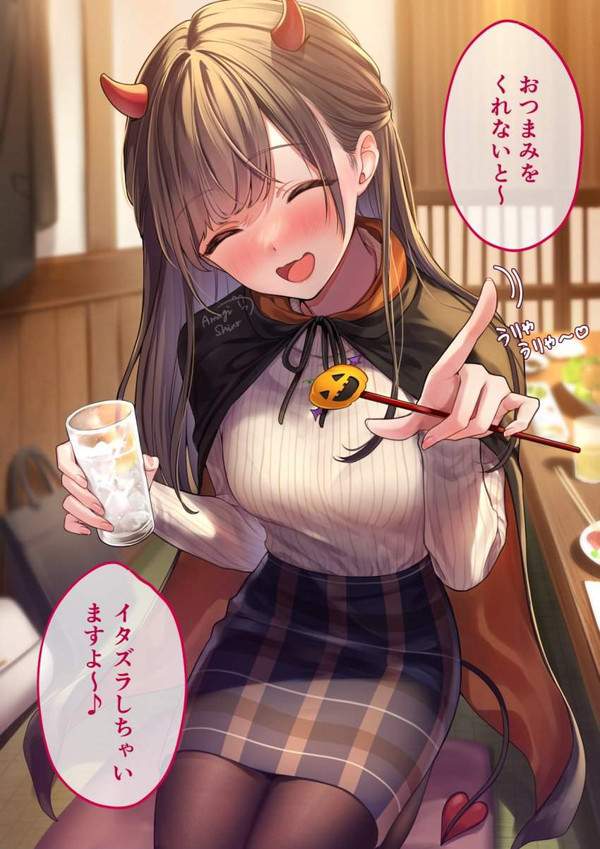 【ハロウィン】トリックオアトリートな女子達のセリフ付き二次エロ画像【33枚目】