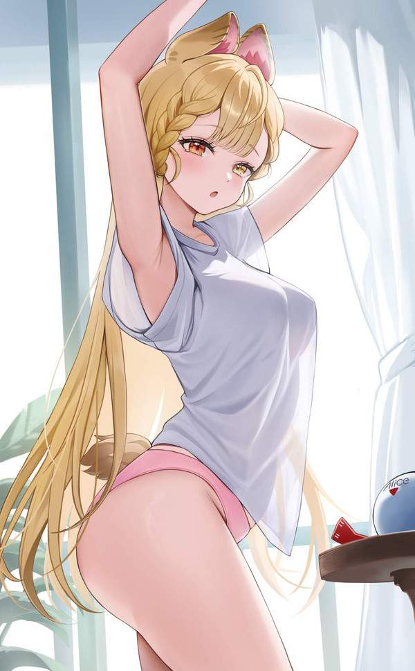 【リアル部屋着】上はＴシャツ下はパンティー姿な女子達の二次エロ画像【8枚目】