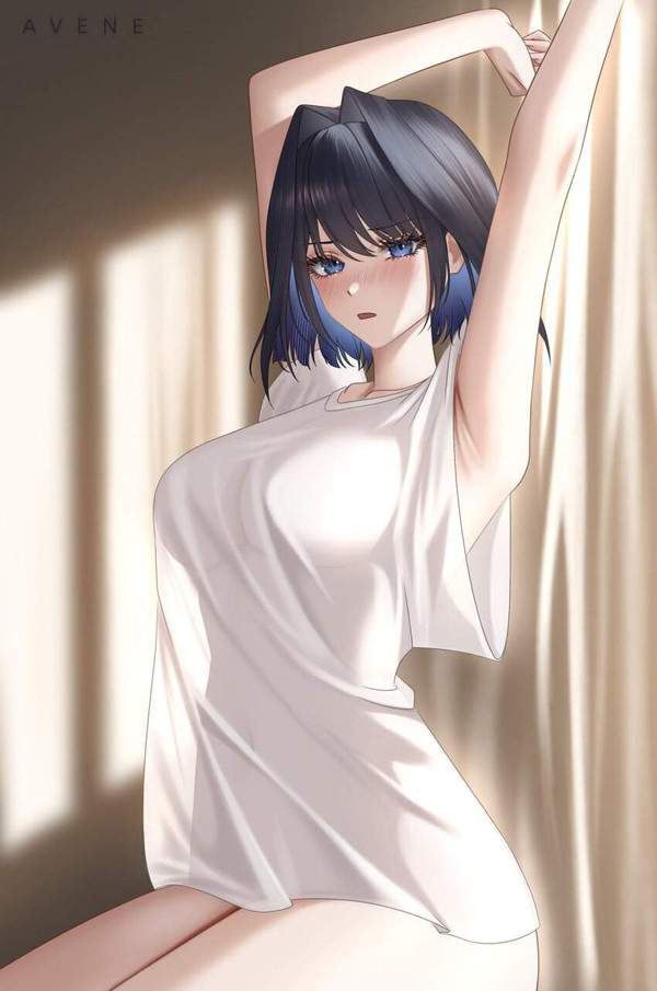 【リアル部屋着】上はＴシャツ下はパンティー姿な女子達の二次エロ画像【15枚目】