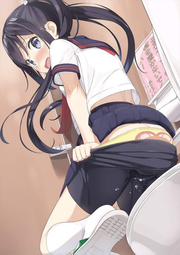 【便座ブロック】トイレの直前で漏らしちゃった女子達の二次エロ画像【18枚目】
