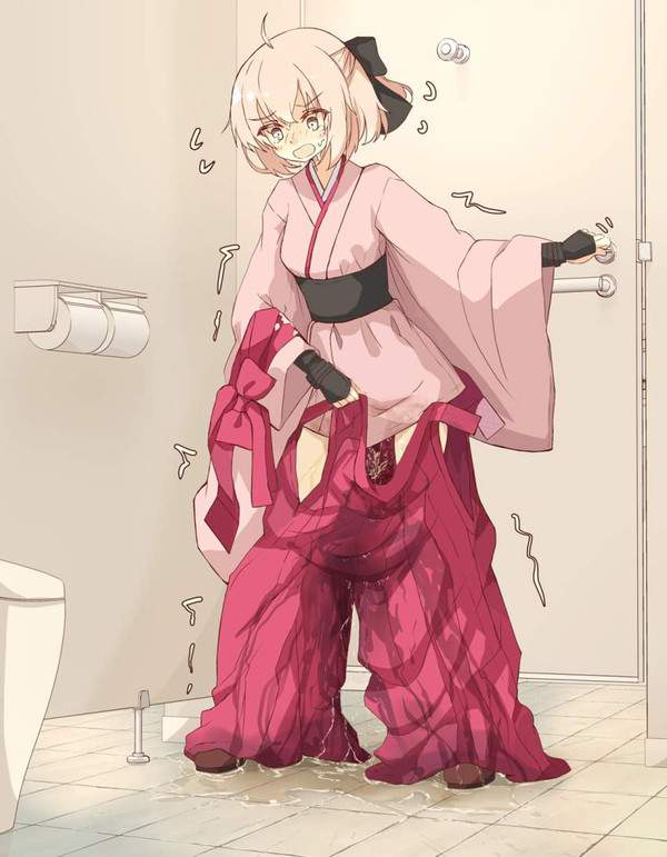 【便座ブロック】トイレの直前で漏らしちゃった女子達の二次エロ画像【39枚目】