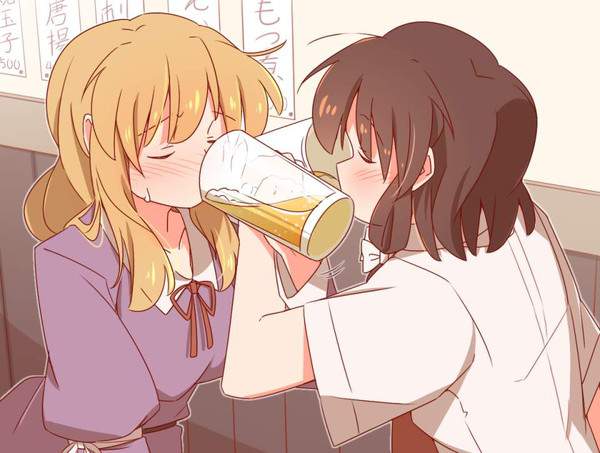 【いいビール飲みの日】ジョッキのビールをぐびぐび飲んでる女子の二次エロ画像【6枚目】