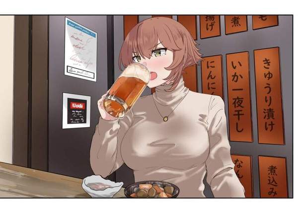 【いいビール飲みの日】ジョッキのビールをぐびぐび飲んでる女子の二次エロ画像【27枚目】
