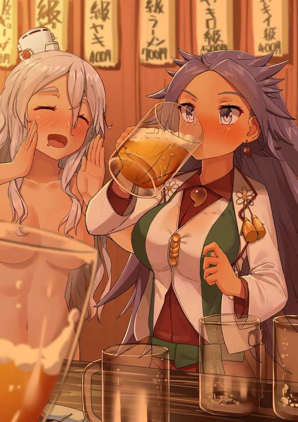 【いいビール飲みの日】ジョッキのビールをぐびぐび飲んでる女子の二次エロ画像【34枚目】