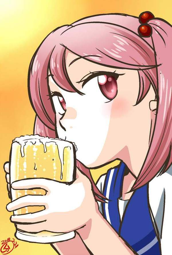 【いいビール飲みの日】ジョッキのビールをぐびぐび飲んでる女子の二次エロ画像【35枚目】