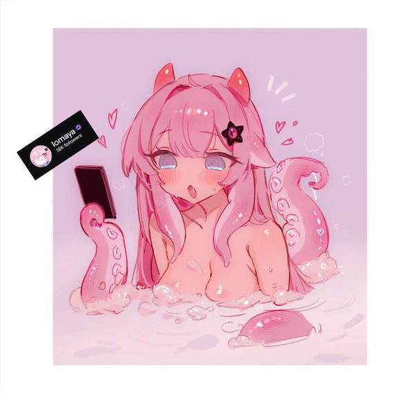 【現代病】お風呂の最中もスマホが手放せない女子達の二次エロ画像【24枚目】