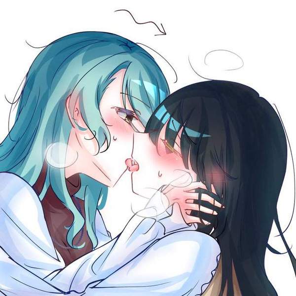 【ポリコレの好物】舌絡ませてディープキスする女子２名の二次エロ画像【28枚目】