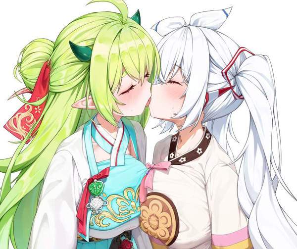 【ポリコレの好物】舌絡ませてディープキスする女子２名の二次エロ画像【29枚目】