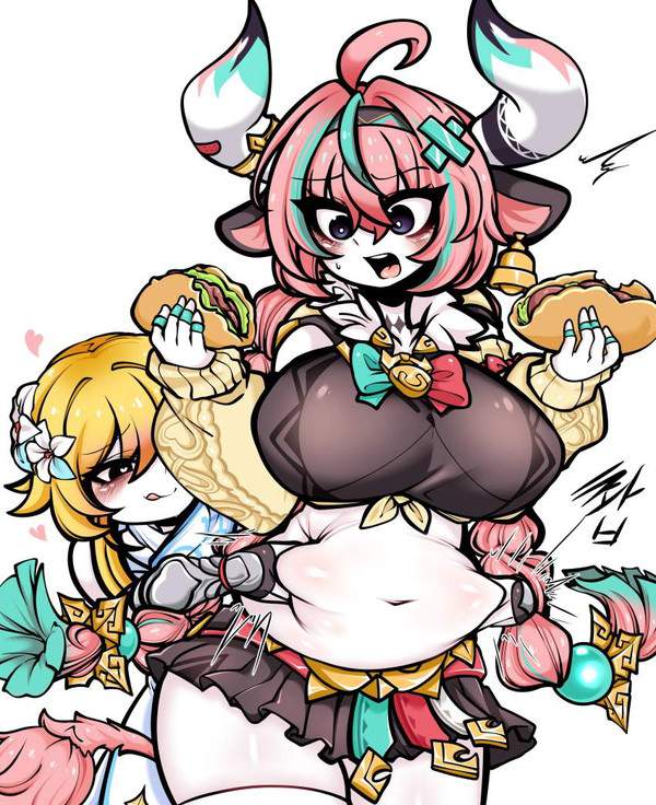 【一人で六品食うからや】腹の肉つままれてる女子の二次エロ画像【10枚目】