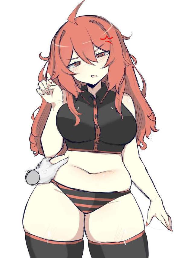 【一人で六品食うからや】腹の肉つままれてる女子の二次エロ画像【12枚目】