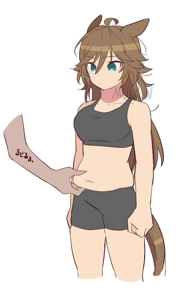 【一人で六品食うからや】腹の肉つままれてる女子の二次エロ画像【26枚目】