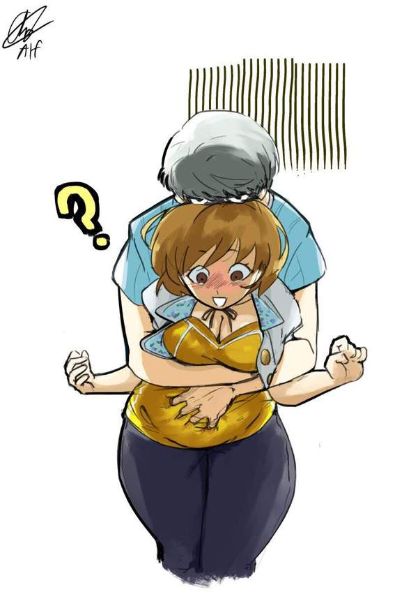 【一人で六品食うからや】腹の肉つままれてる女子の二次エロ画像【30枚目】