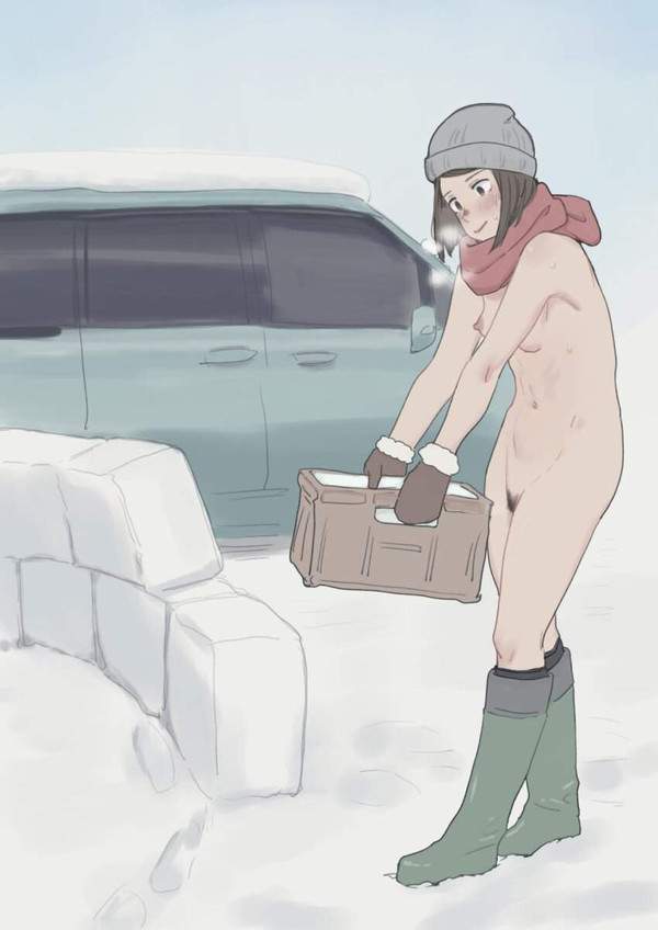 【大雪】雪の中で裸になる女子の二次エロ画像【6枚目】