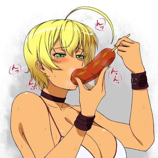 【双子の日】ソーセージ食べてる女子達の二次エロ画像【4枚目】