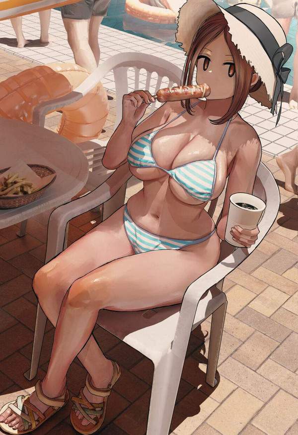 【双子の日】ソーセージ食べてる女子達の二次エロ画像【8枚目】