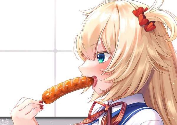 【双子の日】ソーセージ食べてる女子達の二次エロ画像【35枚目】