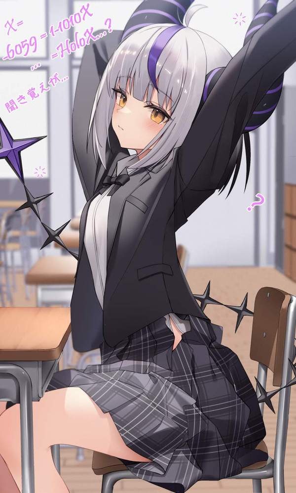 【お疲れ】休み時間に伸びをするＪＫ達の二次エロ画像【13枚目】