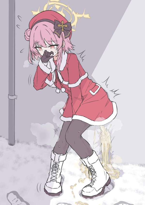 【雪国あるある】積もる雪に野ションする女子達の二次エロ画像【8枚目】