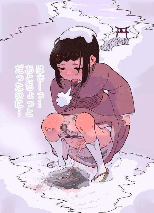 【雪国あるある】積もる雪に野ションする女子達の二次エロ画像【22枚目】