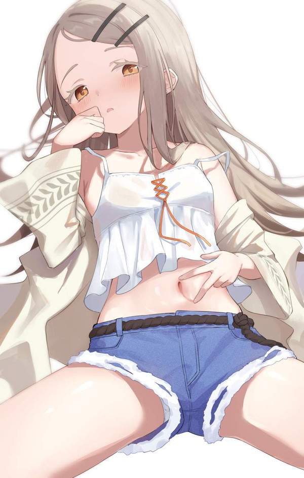 【開脚編】ショートパンツの隙間からチラっとパンツが見えてる二次エロ画像【20枚目】