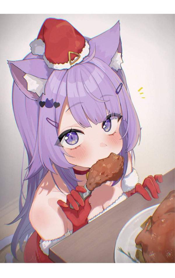 【冷めちゃった】サンタコスでチキン食べてる女子達の二次エロ画像【6枚目】