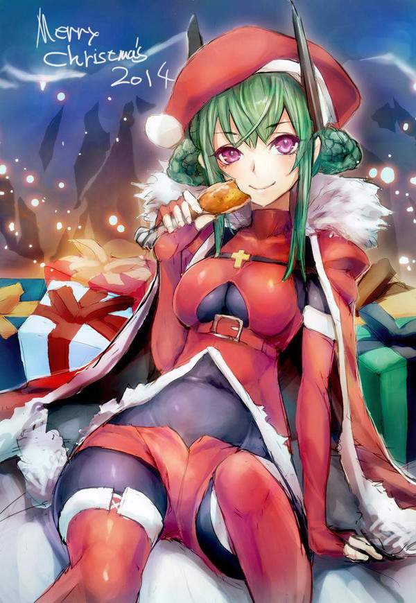 【冷めちゃった】サンタコスでチキン食べてる女子達の二次エロ画像【20枚目】